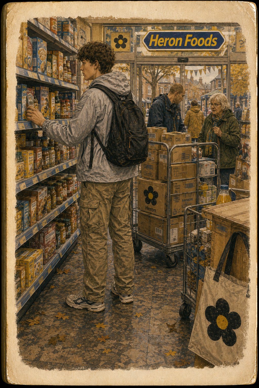 Storybook illustration for George's Bilborough gatherer page.